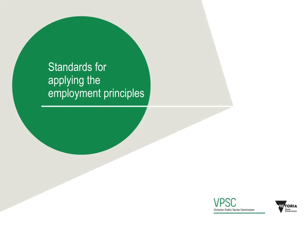 standards for applying the employment principles 1