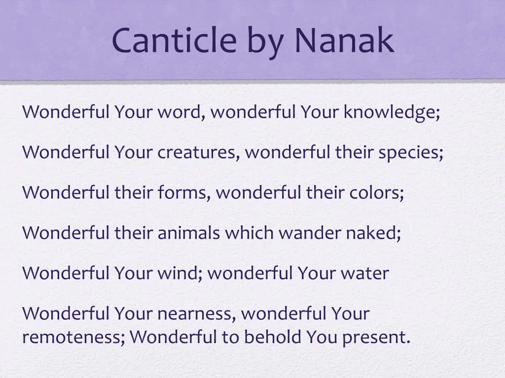 canticle by nanak