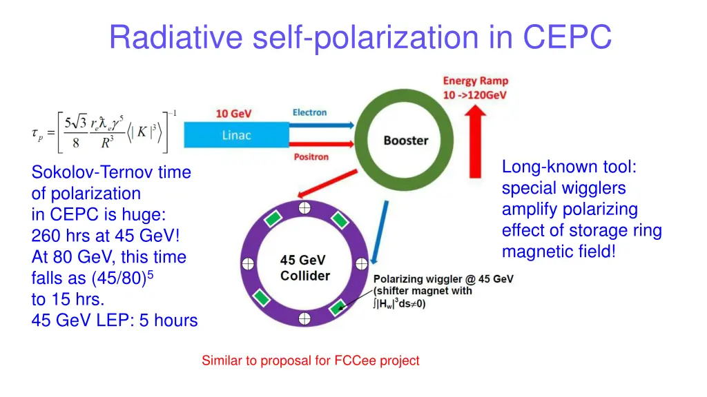 radiative self polarization in cepc