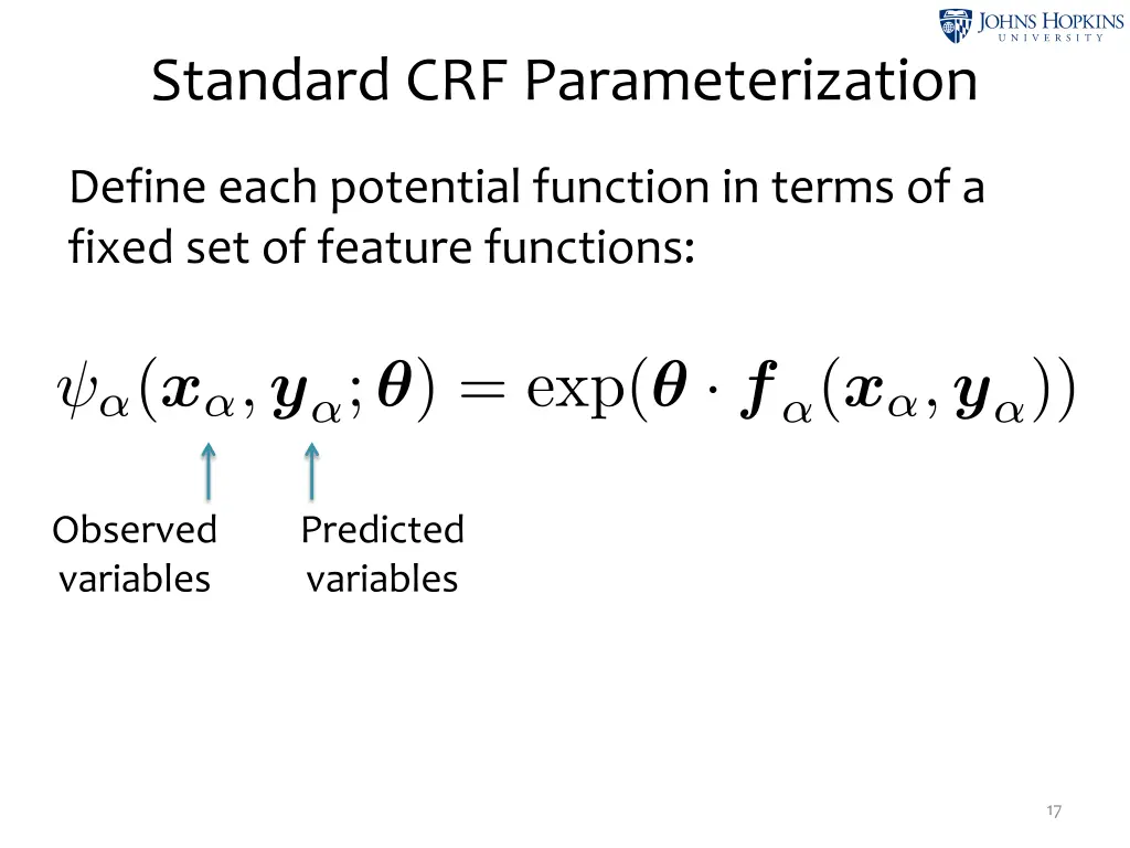 standard crf parameterization