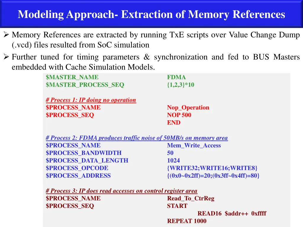 modeling approach extraction of memory references