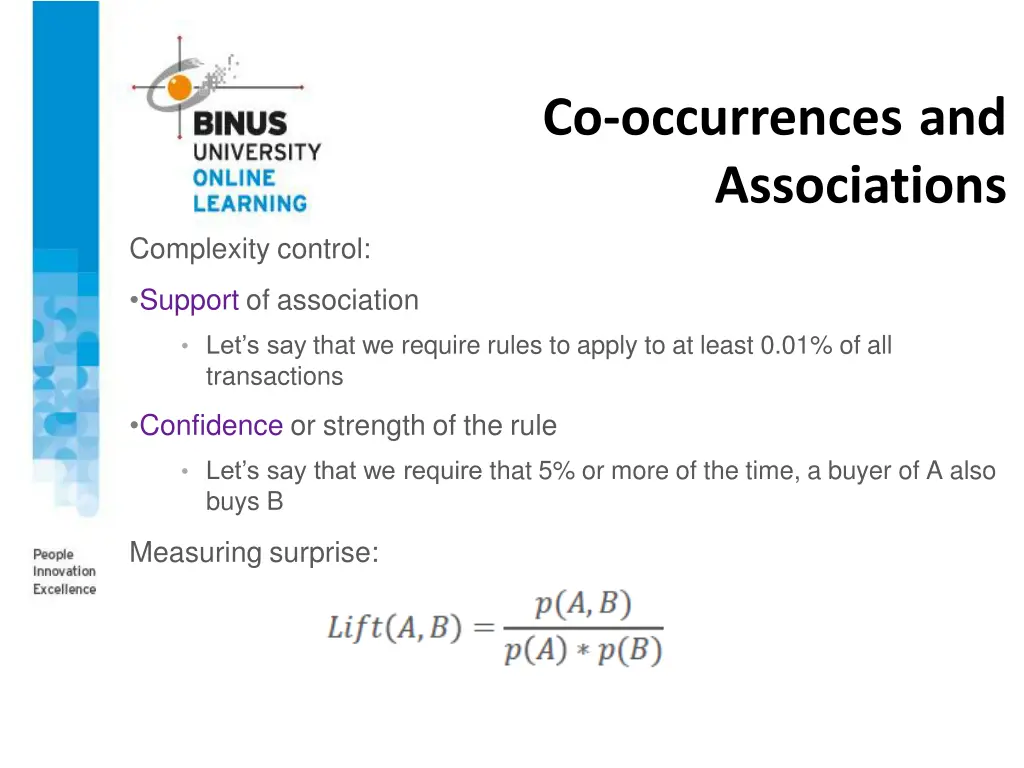 co occurrences and associations