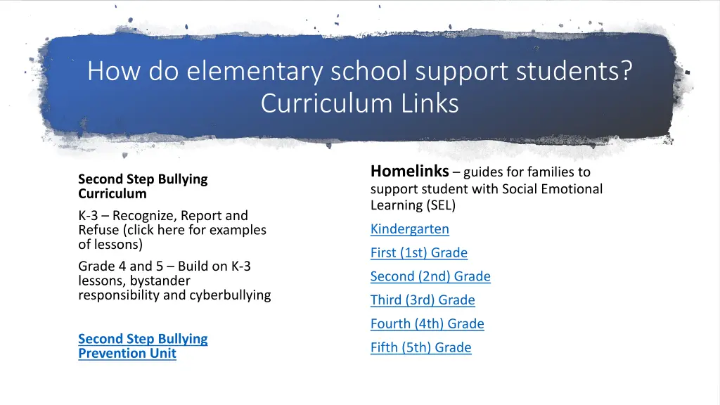 how do elementary school support students