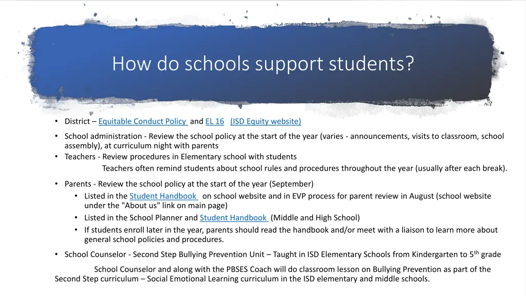 how do schools support students