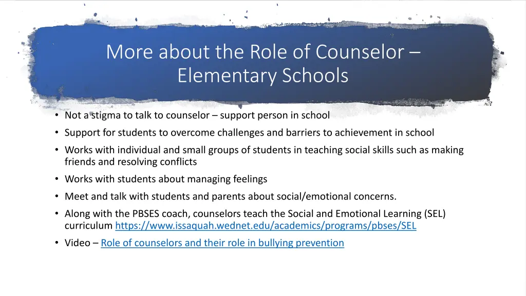 more about the role of counselor elementary