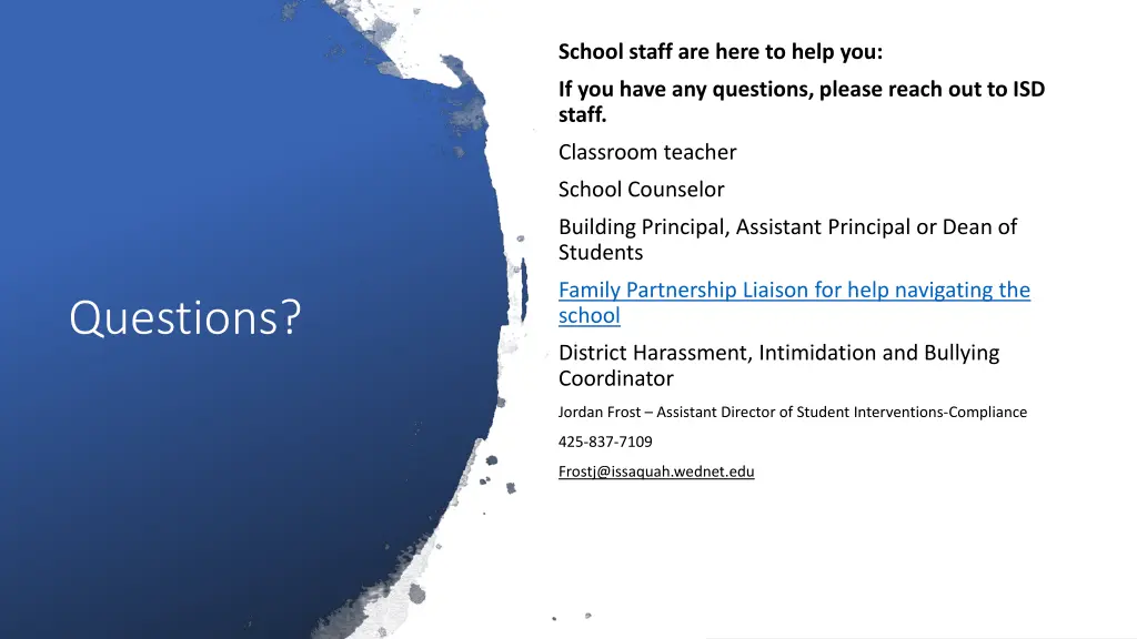 school staff are here to help you