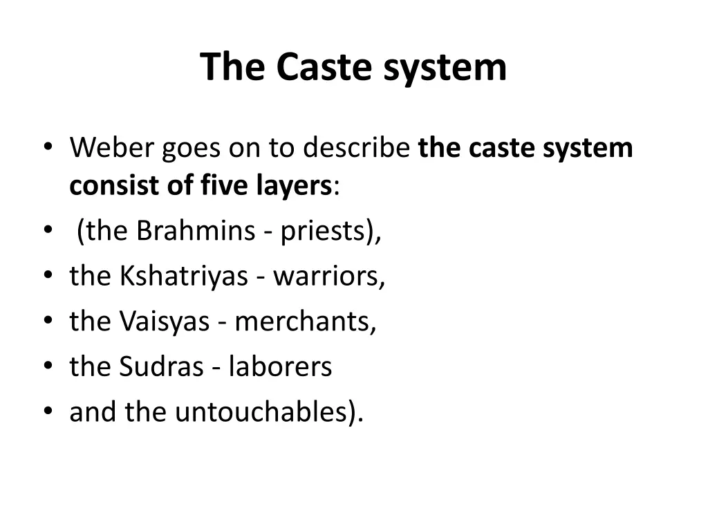 the caste system