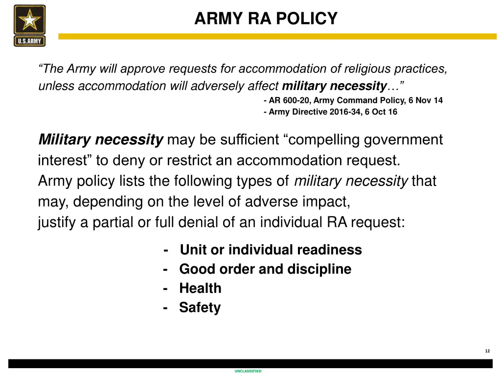 army ra policy 1