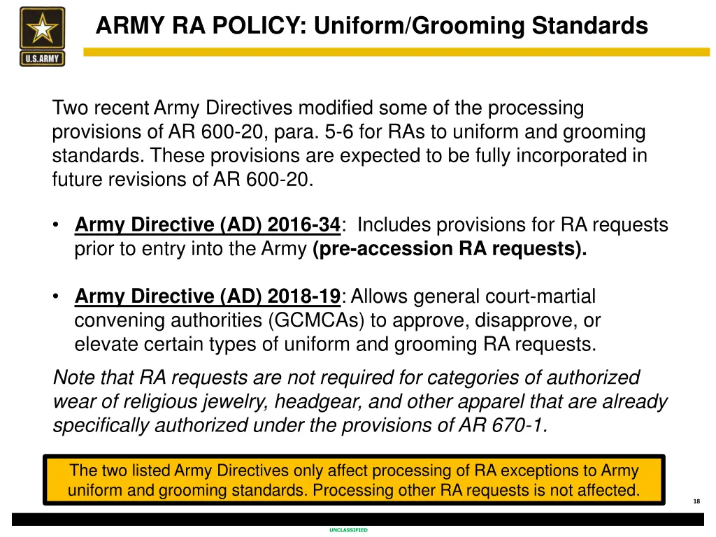 army ra policy uniform grooming standards