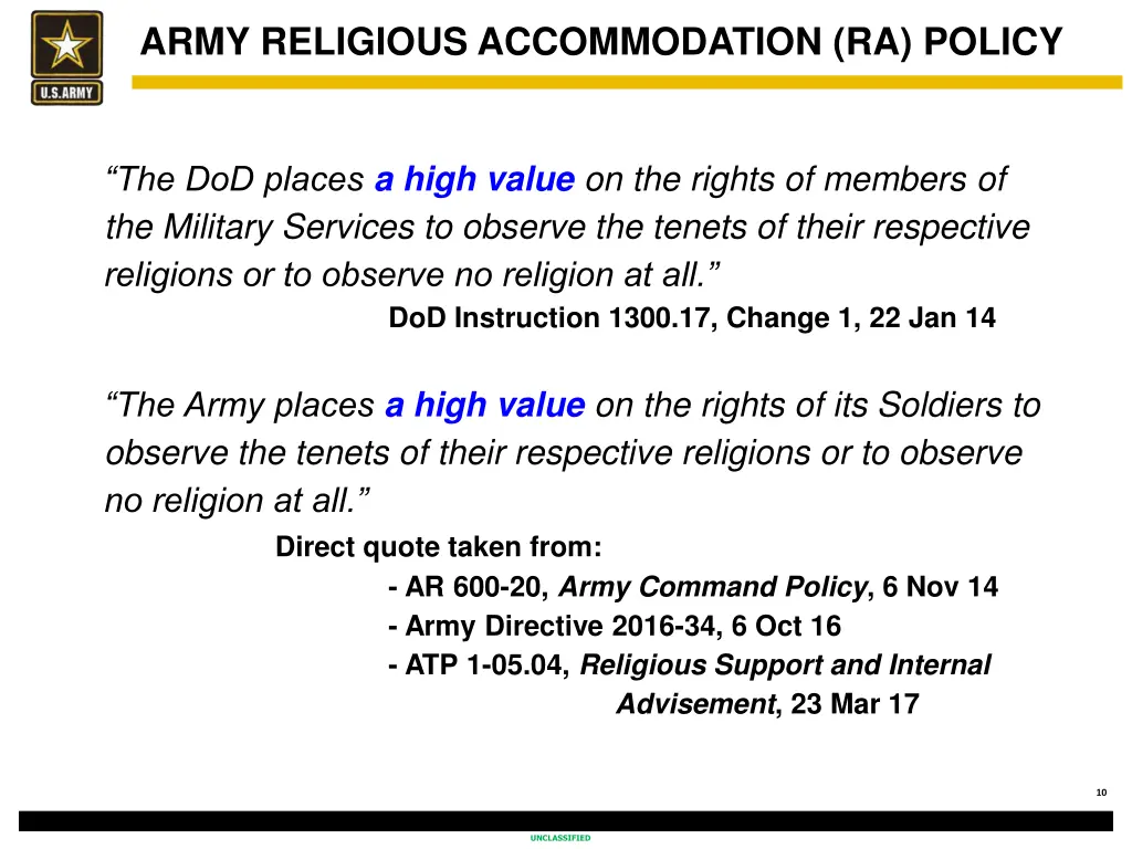 army religious accommodation ra policy