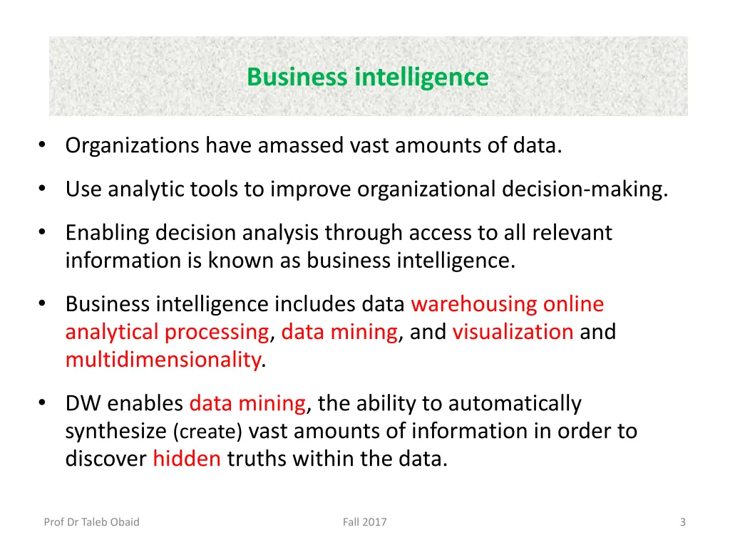 business intelligence