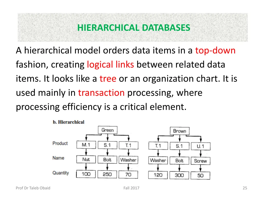 hierarchical databases