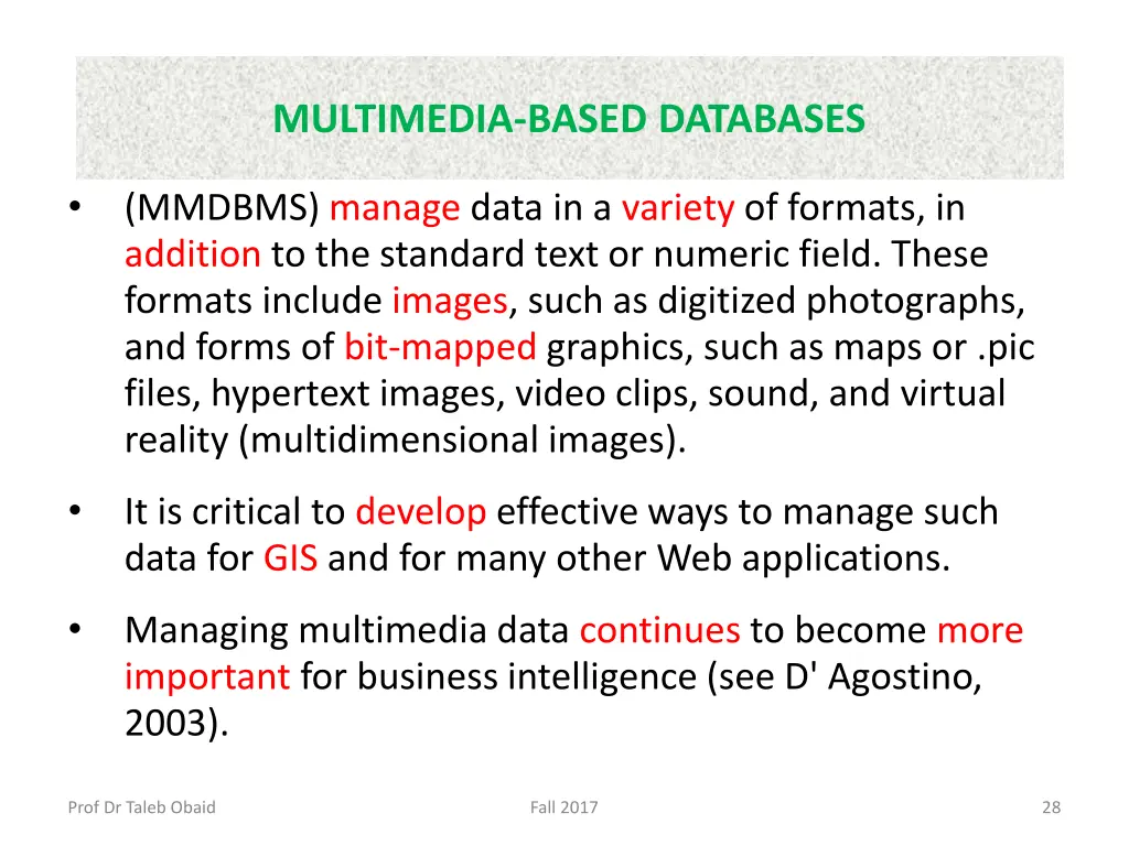 multimedia based databases