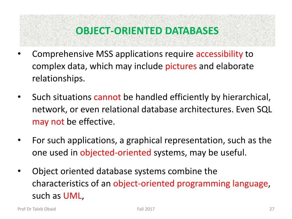 object oriented databases