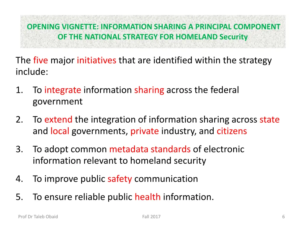 opening vignette information sharing a principal 2