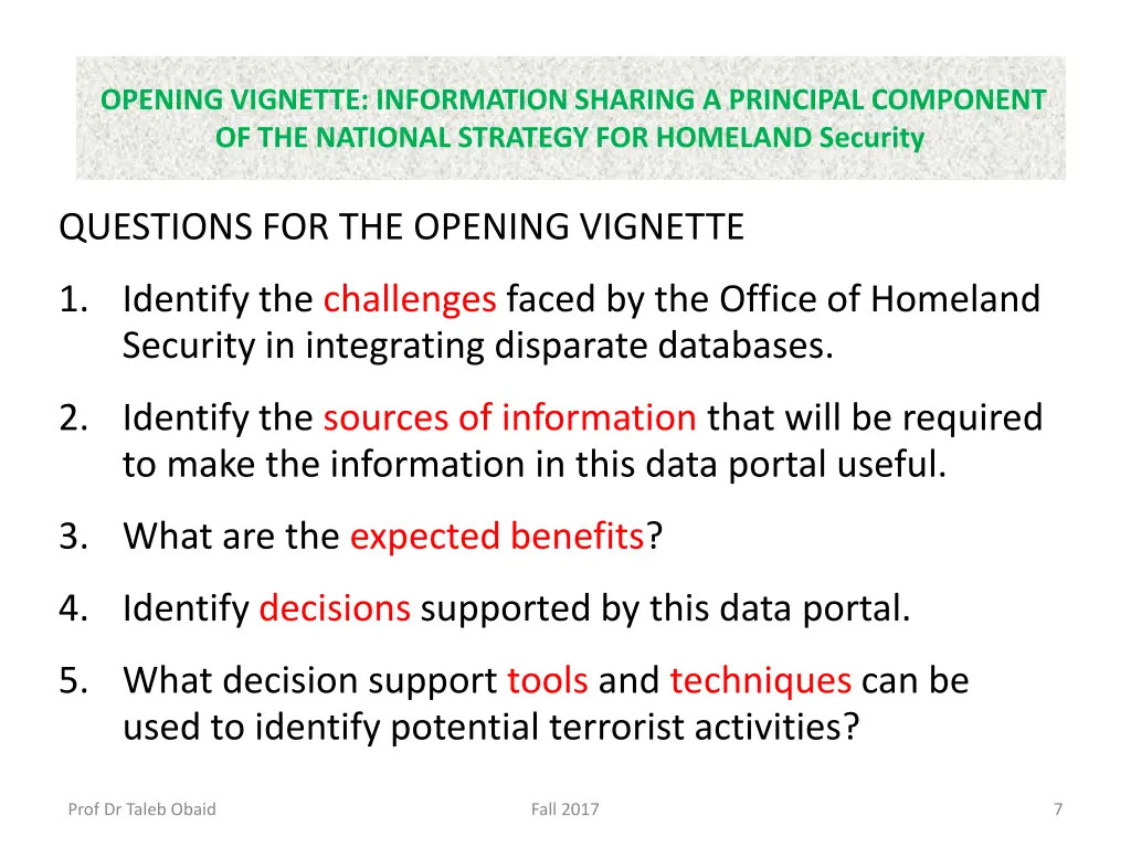 opening vignette information sharing a principal 3