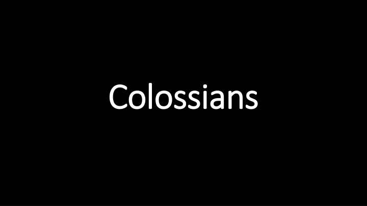 colossians colossians