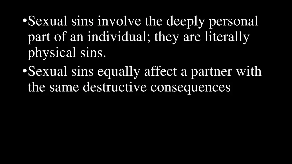 sexual sins involve the deeply personal part 1