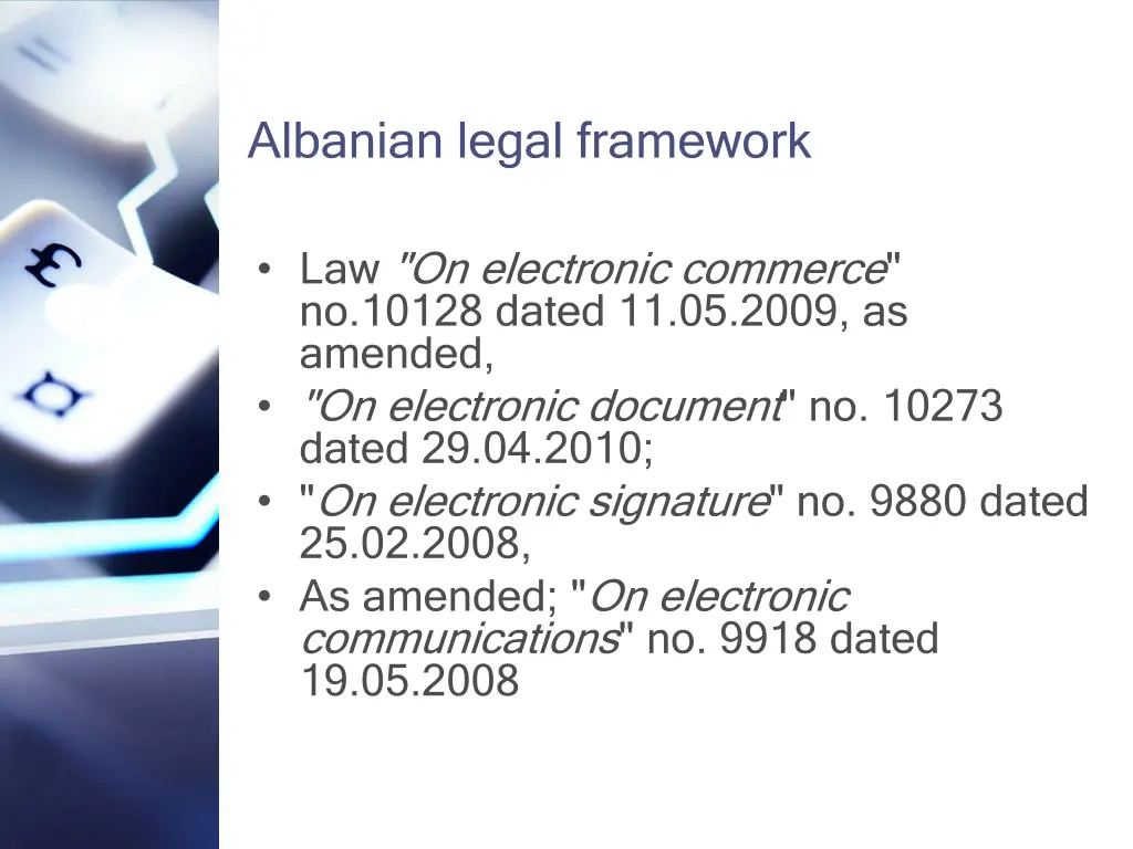 albanian legal framework