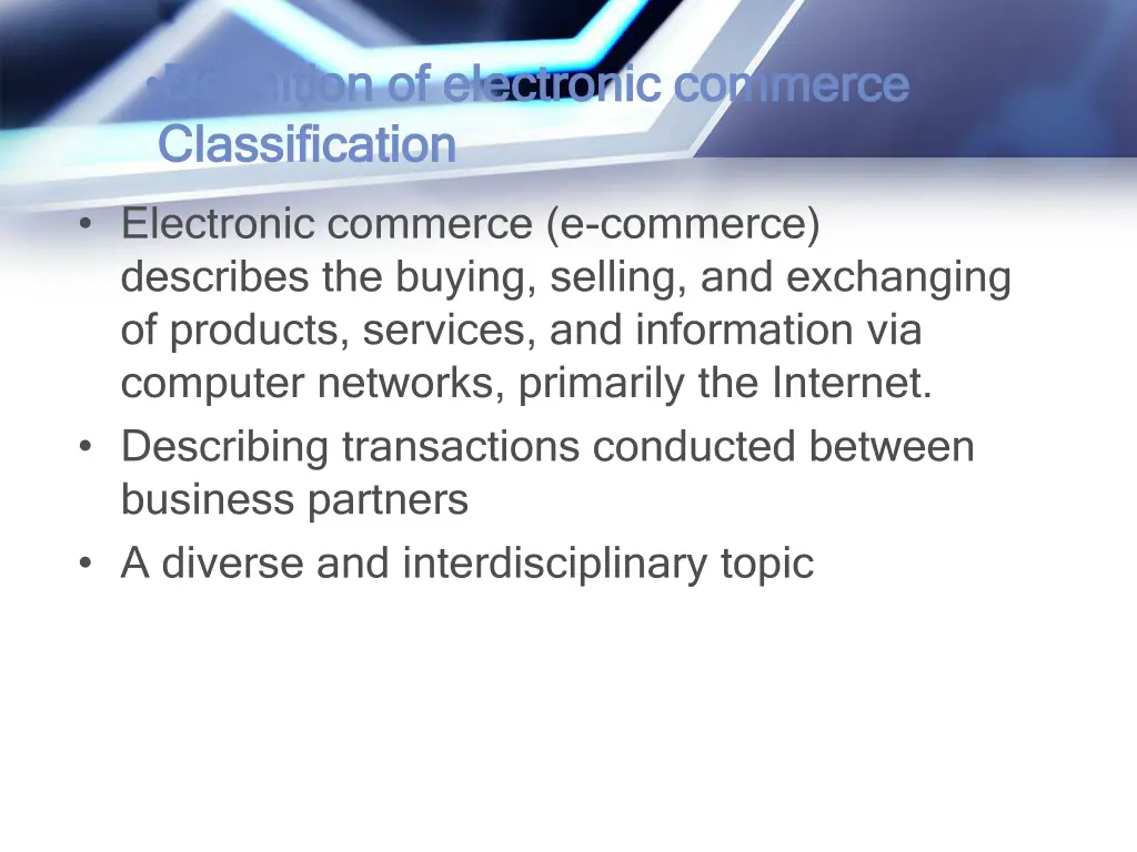 definition of electronic commerce definition