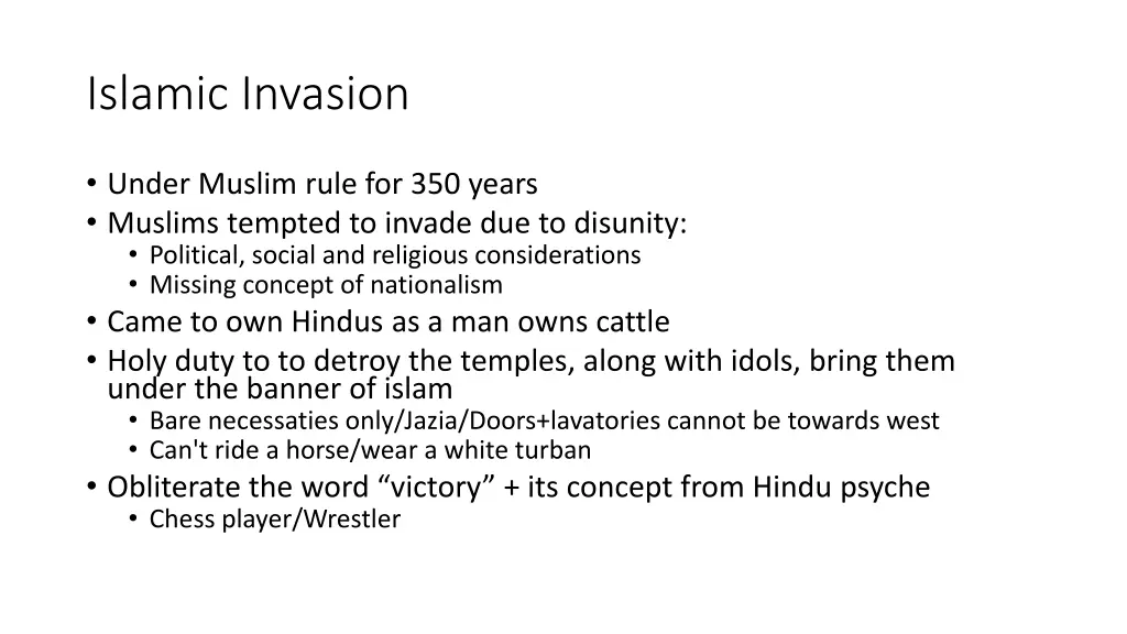 islamic invasion