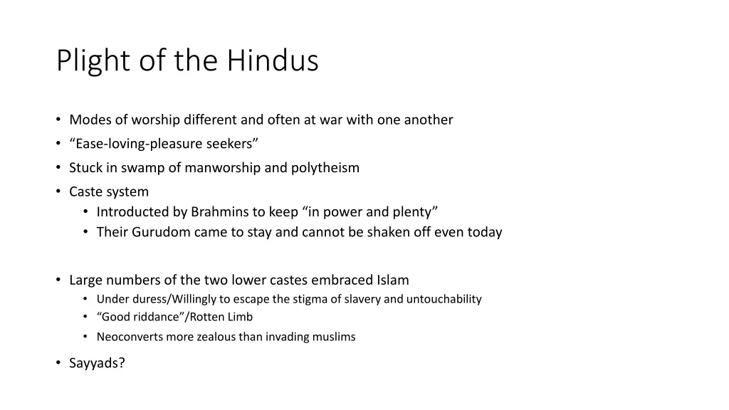 plight of the hindus