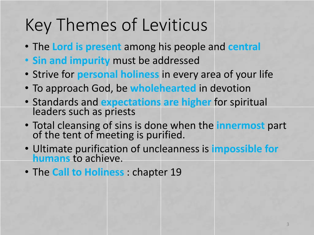 key themes of leviticus the lord is present among