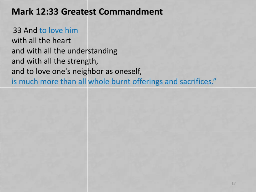 mark 12 33 greatest commandment