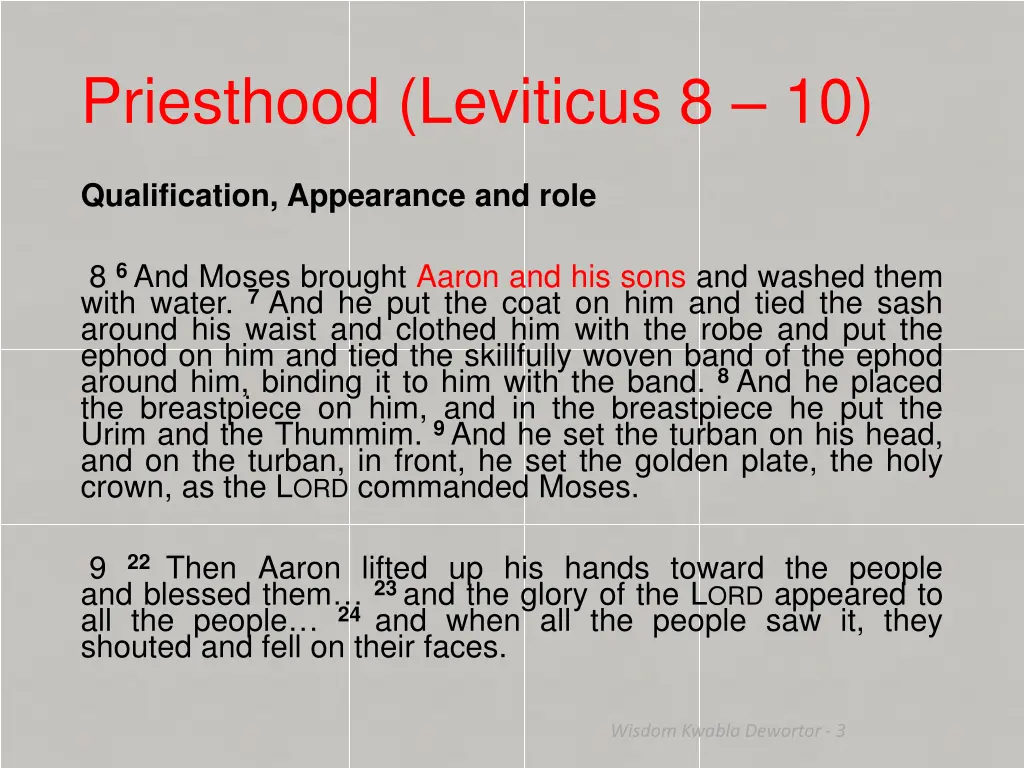 priesthood leviticus 8 10