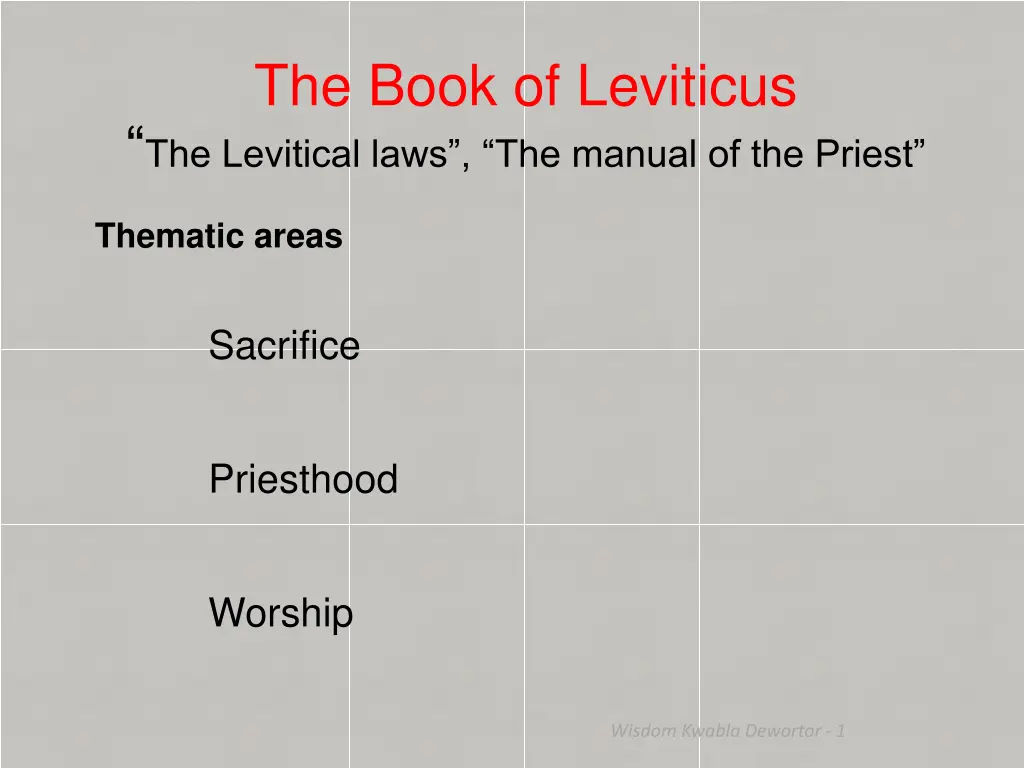 the book of leviticus the levitical laws