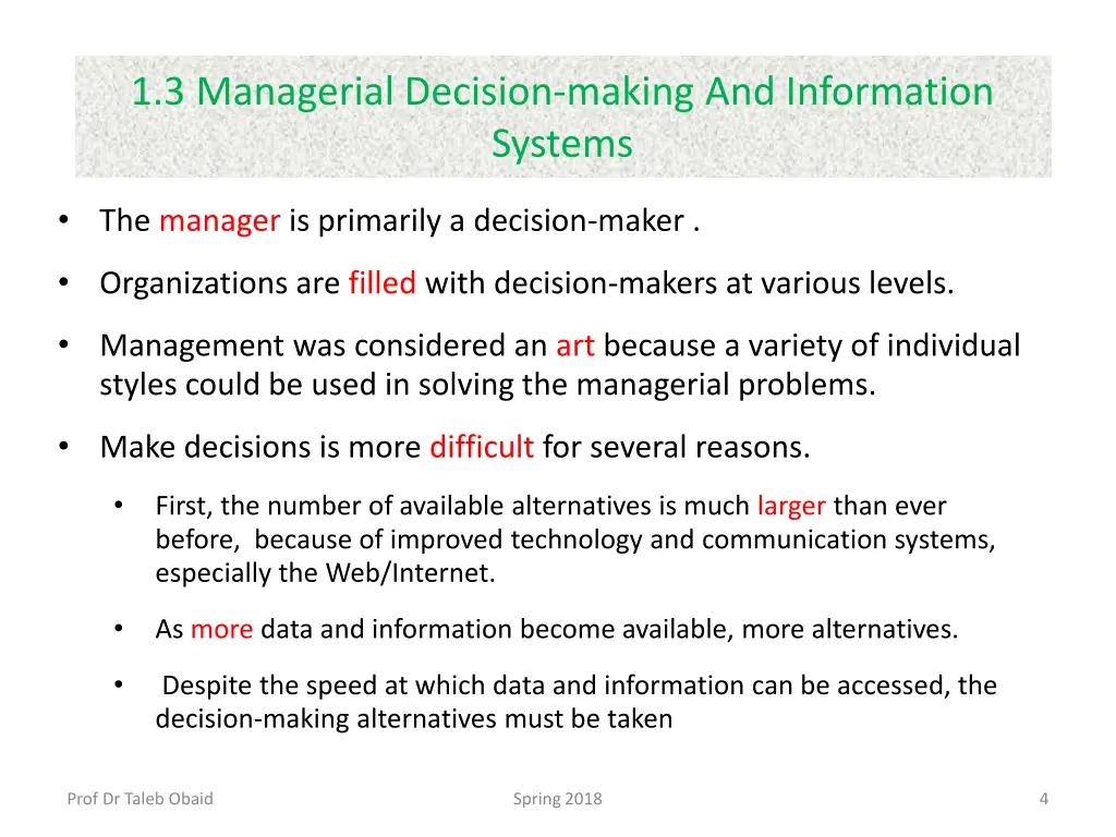 1 3 managerial decision making and information 1