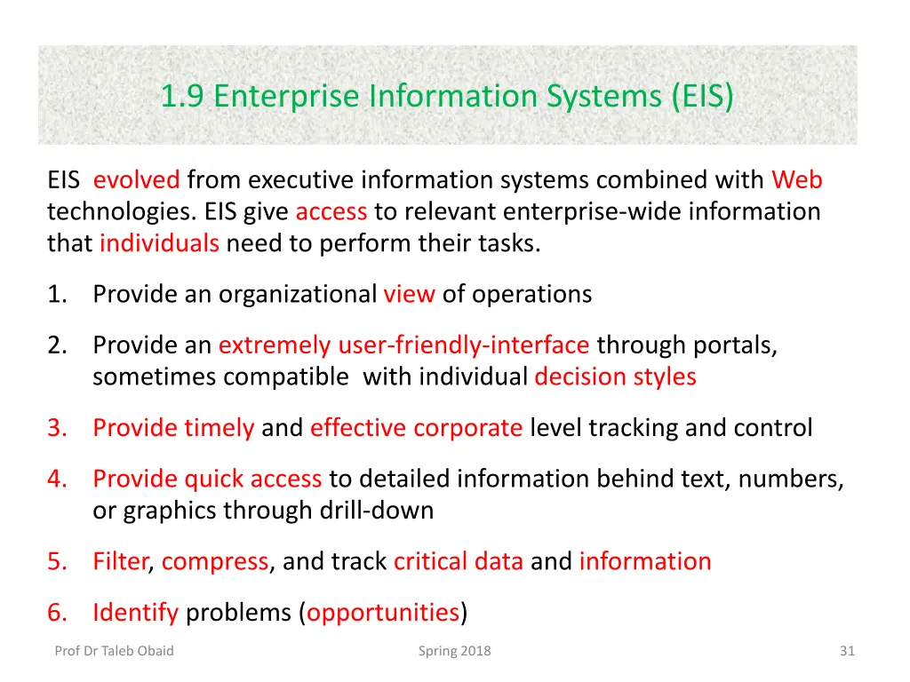 1 9 enterprise information systems eis