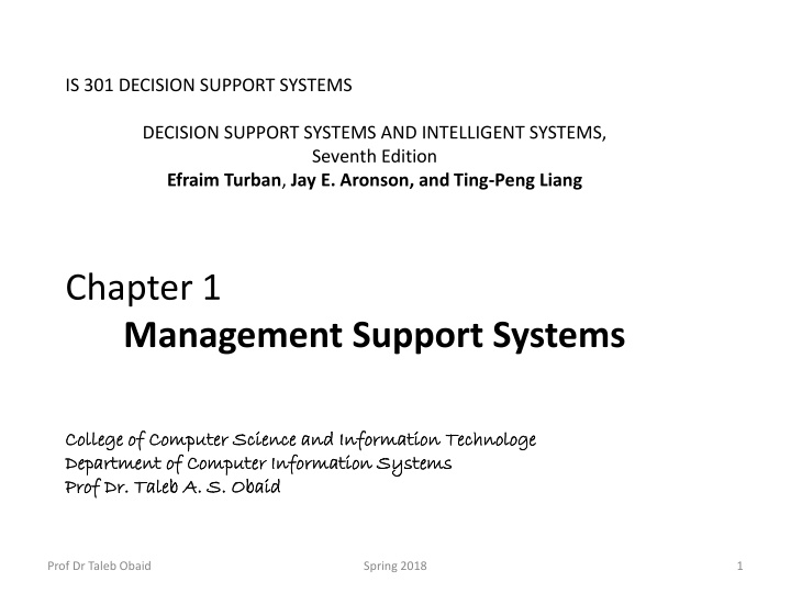 is 301 decision support systems