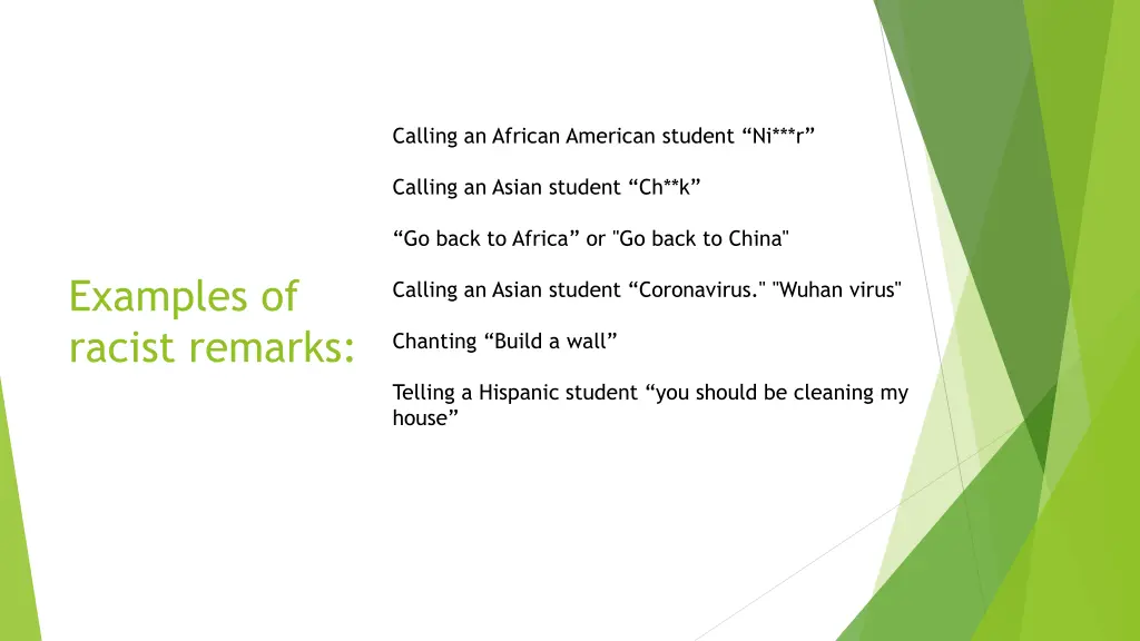 calling an african american student ni r