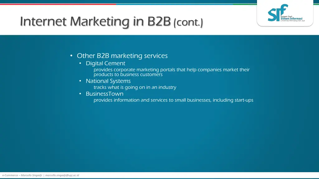 internet marketing in b2b cont 1