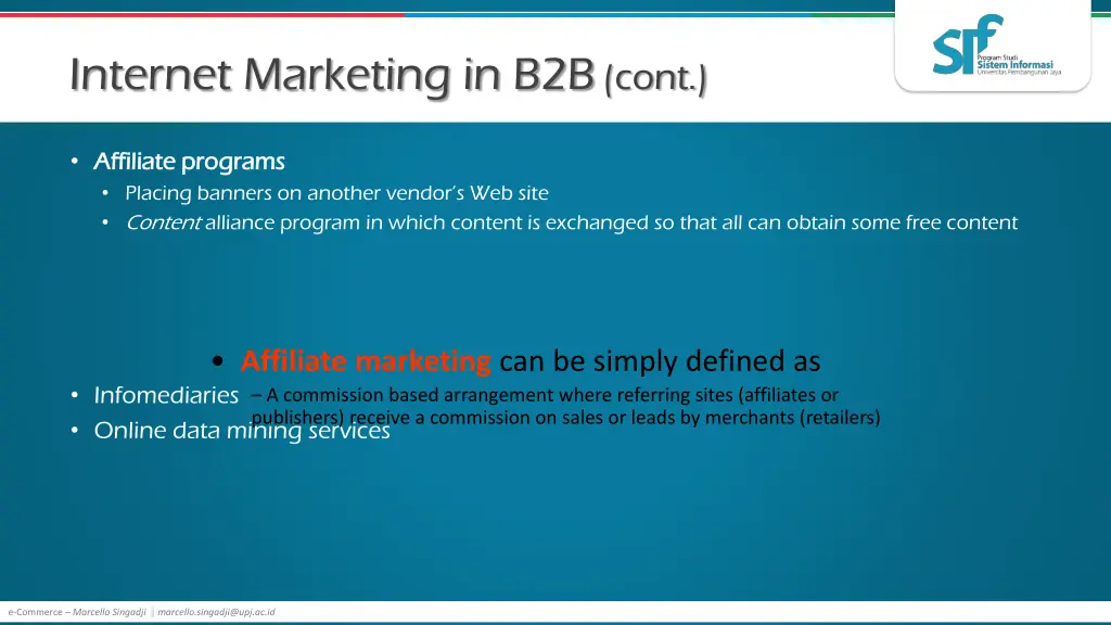 internet marketing in b2b cont 2