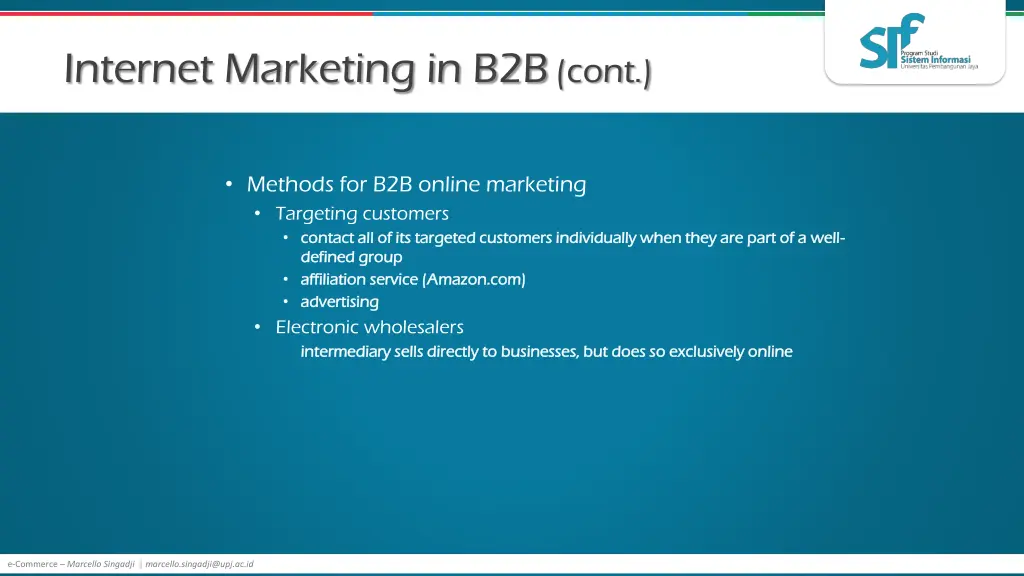 internet marketing in b2b cont