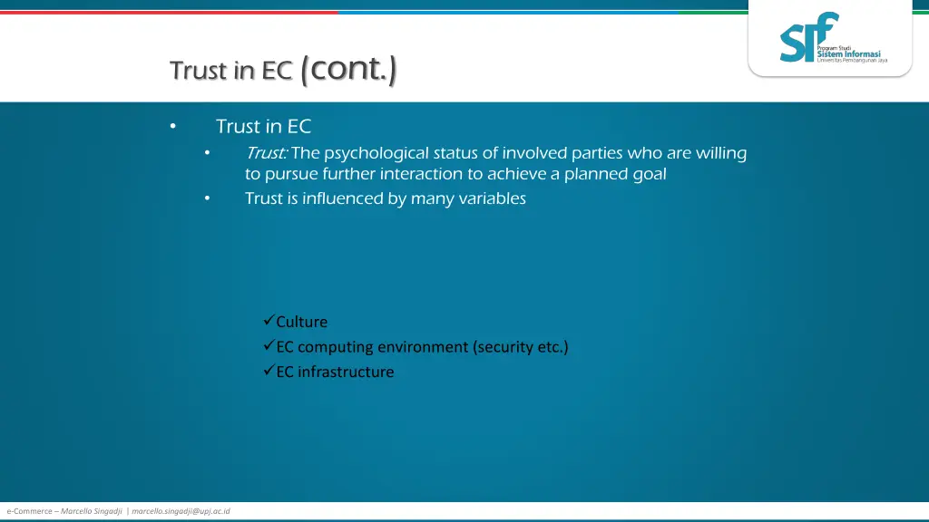 trust in ec cont