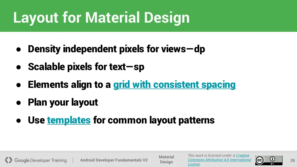 layout for material design