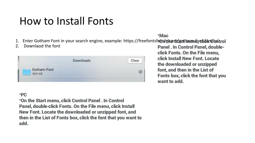 how to install fonts