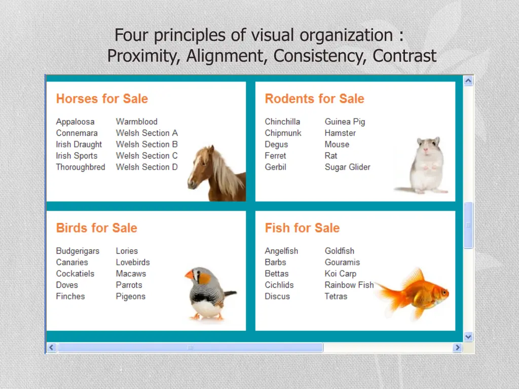 four principles of visual organization proximity