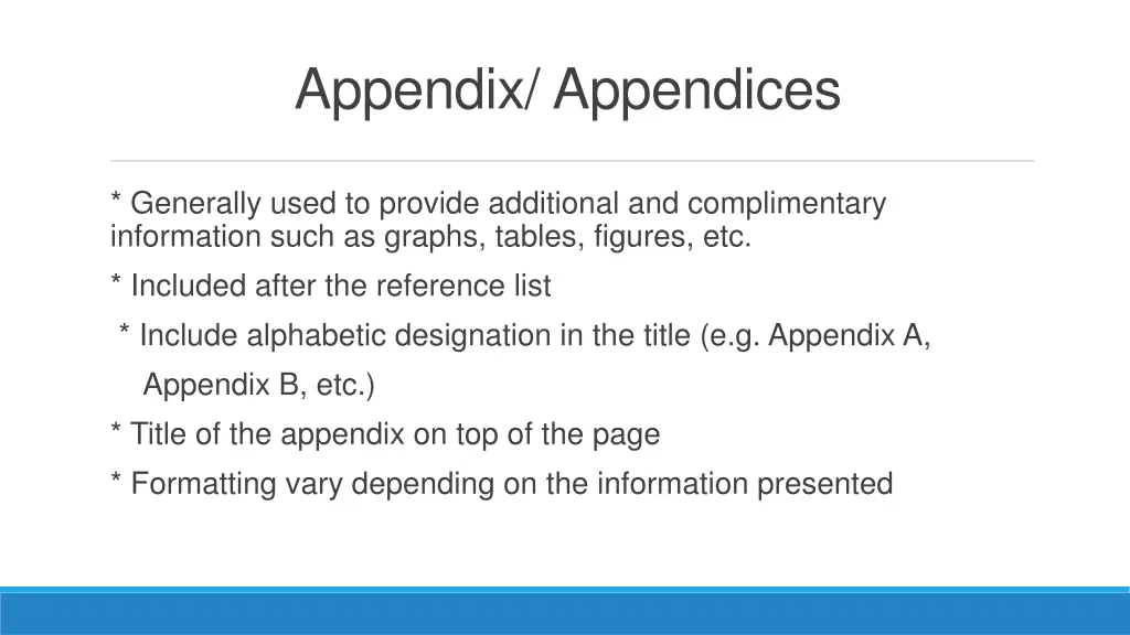 appendix appendices