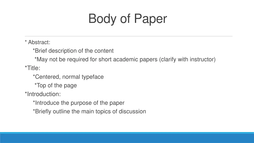 body of paper