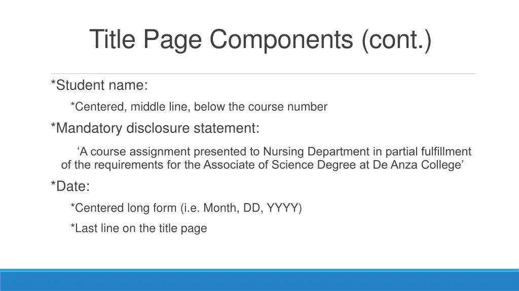 title page components cont 1