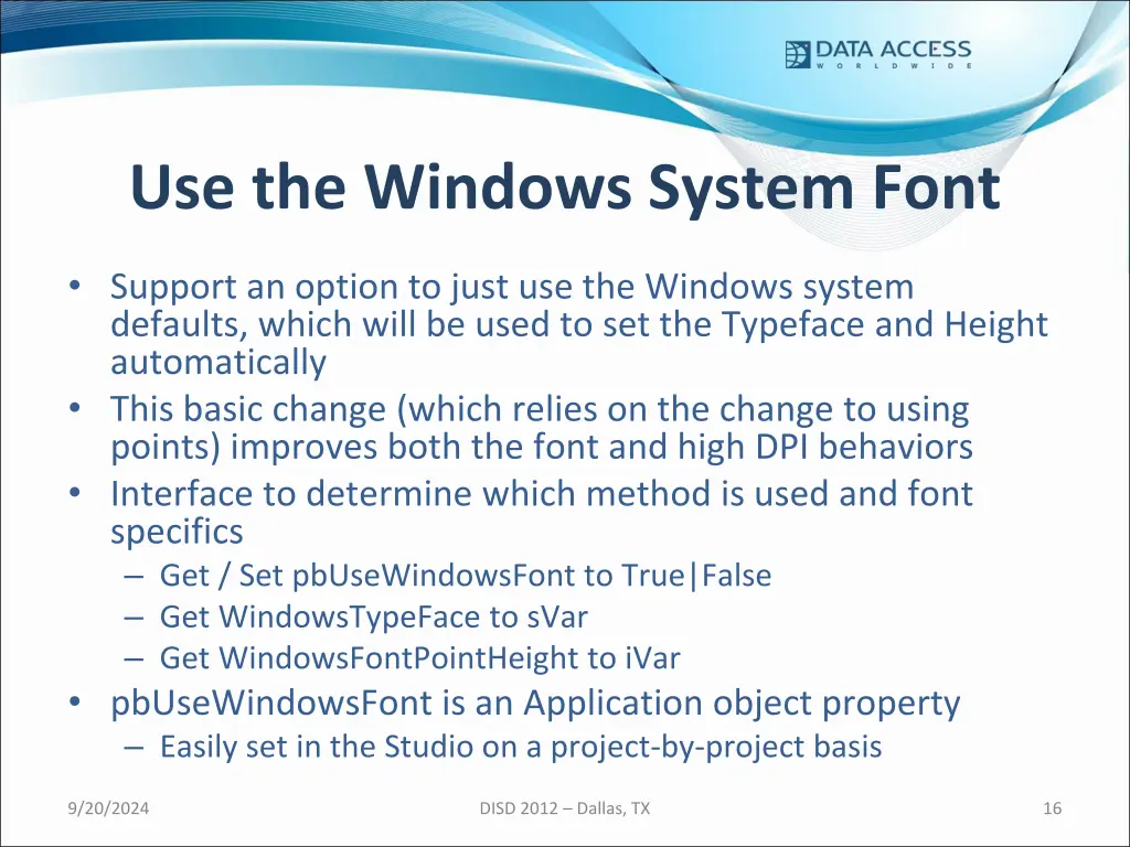 use the windows system font