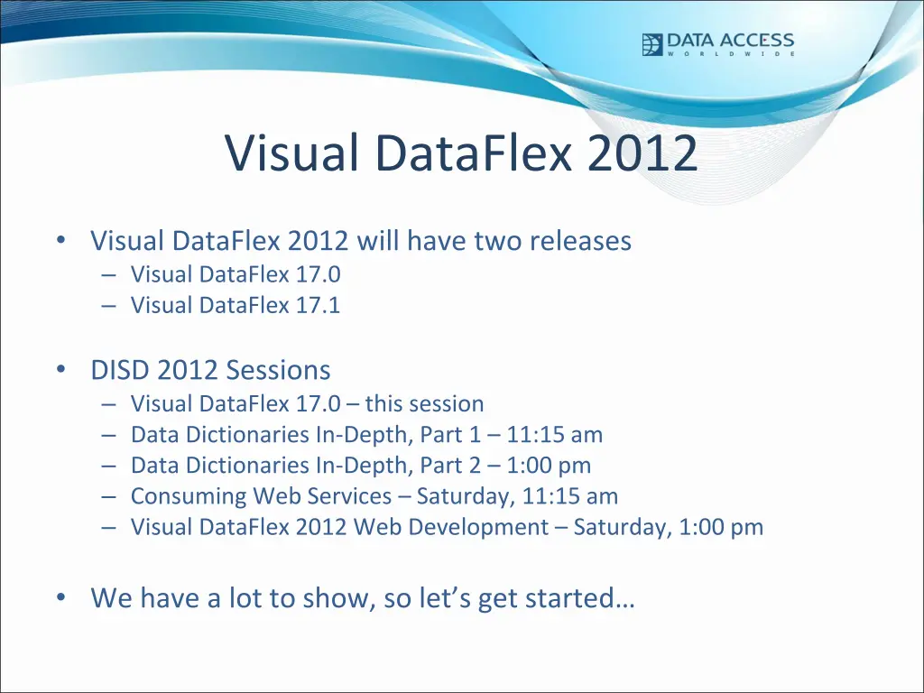 visual dataflex 2012