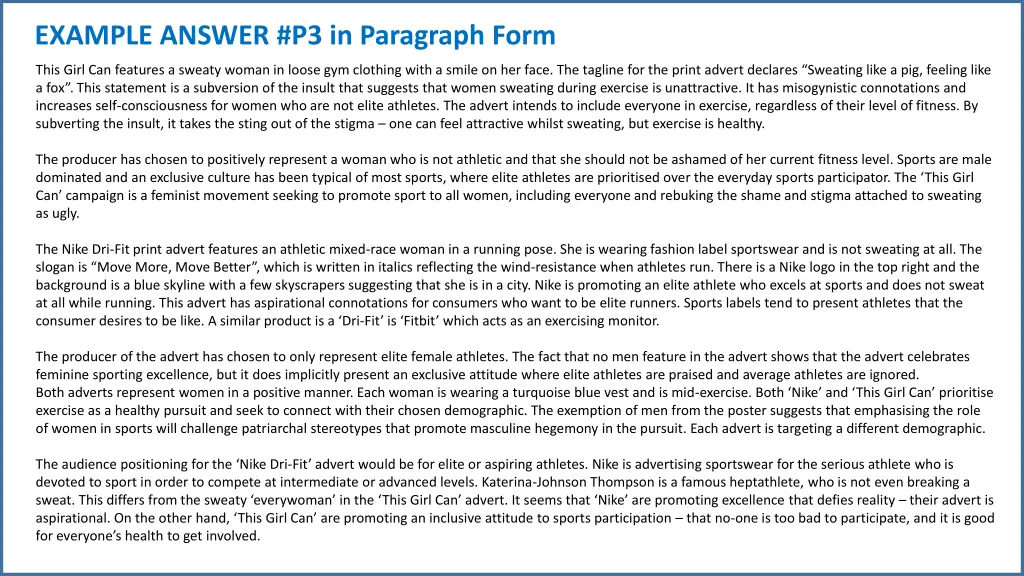 example answer p3 in paragraph form