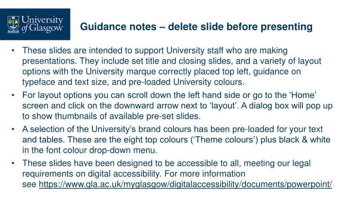 guidance notes delete slide before presenting