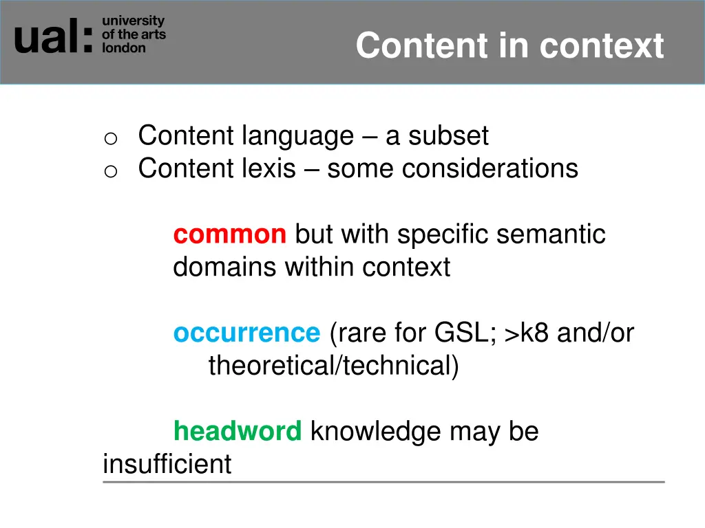 content in context