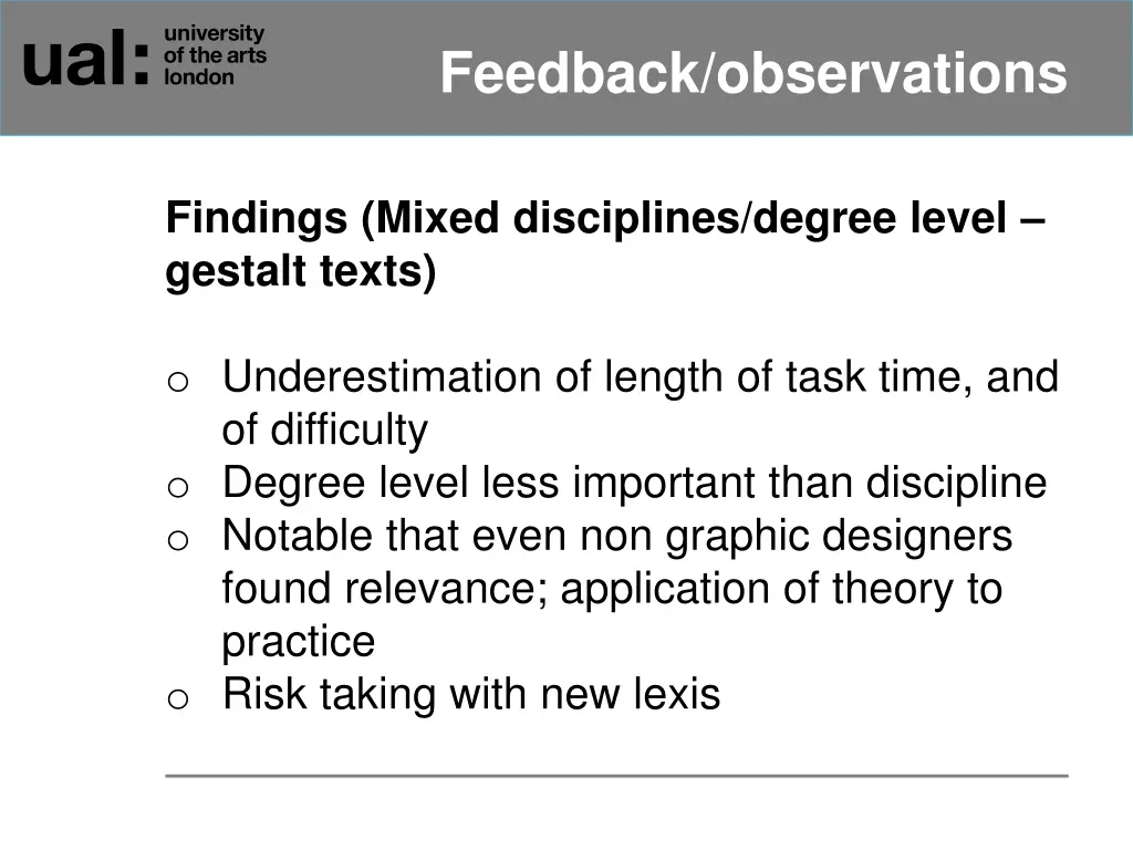 feedback observations 1